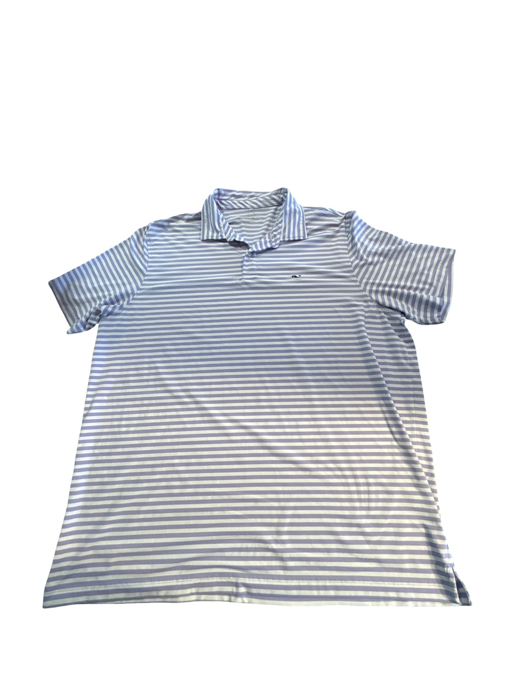 Vineyard Vines Performance Striped Polo Shirt Mens XXL Lavender Blue White Golf